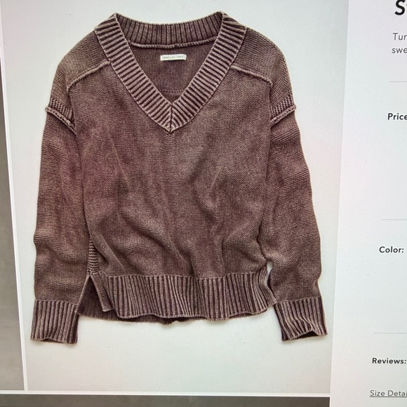 American Eagle Long Weekend V-Neck Sweater XS coffee - Picture 2 of 6